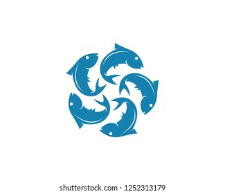 Fish icon logo template
