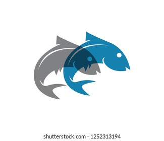 Fish icon logo template