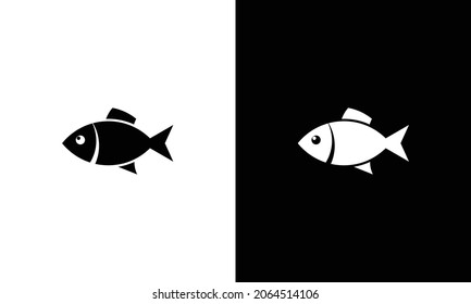 Fish icon and logo template color editable. Fish symbol vector sign isolated on white background.