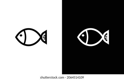 Fish icon and logo template color editable. Fish symbol vector sign isolated on white background.
