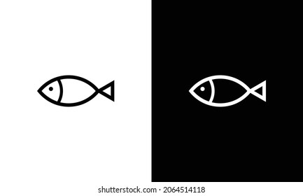 Fish icon and logo template color editable. Fish symbol vector sign isolated on white background.