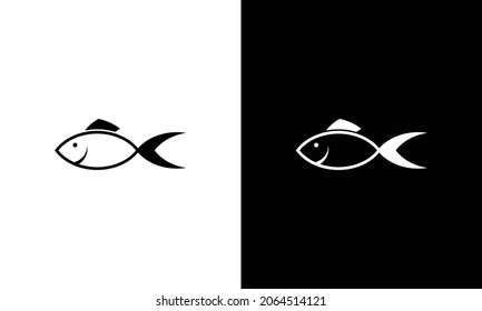 Color de la plantilla de icono y logotipo de pescado editable. Signo vectorial del símbolo del pescado aislado en fondo blanco.