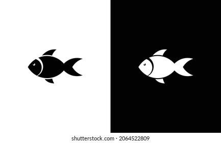 Fish icon and logo template color editable. 