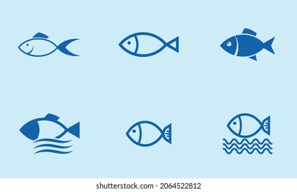 Fish icon and logo template color editable. 
