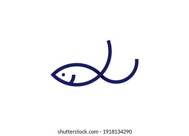 Fish Icon Logo Template design