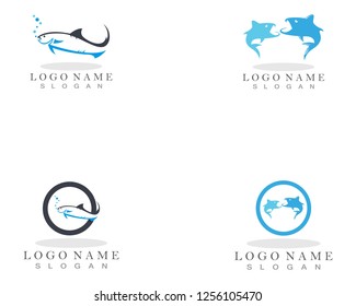 Fish icon logo vector