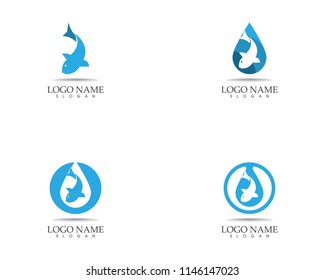Fish icon logo vector illustration