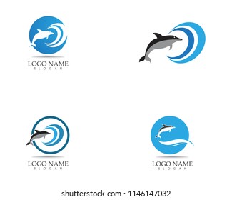 Fish icon logo vector illustration