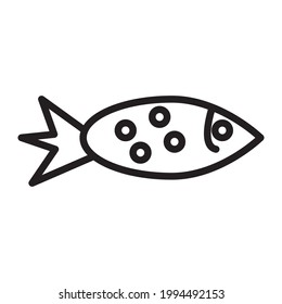 fish icon or logo vector illustration of isolated sign symbol, vector illustration with high quality black outline.