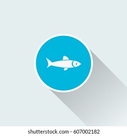 fish icon with long shadow