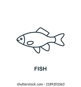 Fish icon. Monochrome simple Fishing icon for templates, web design and infographics
