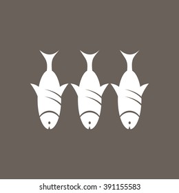 Fish Icon on Dark Gray Color. Eps-10.