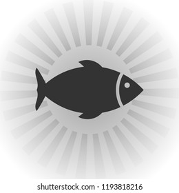 Fish icon. Fish icon on gray backround. Vector icon