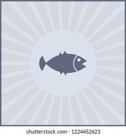 Fish icon. Fish icon on gray backround. Vector icon