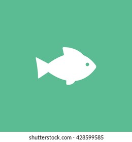 Fish Icon On Green Background
