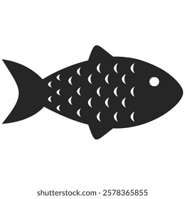 Fish icon on transparent background. Fish or seafood flat icon for food apps and websites. PNG