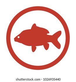 Fish icon on white background. Vector illustration