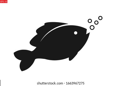 Fish icon on white background 