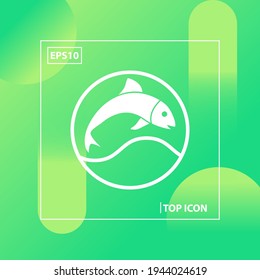 Icono de pescado sobre fondo blanco. Signo vectorial de material