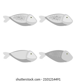 fish icon on a white background, vector illustration