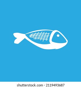 fish icon on a white background, vector illustrationaquatic, isolated