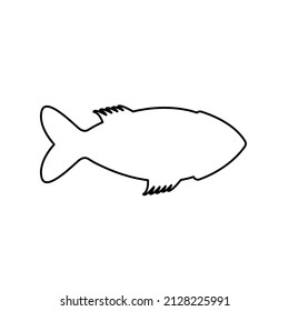 fish icon on a white background, vector illustration