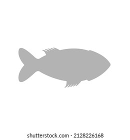 Fischsymbol auf weißem Hintergrund, Vektorgrafik