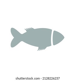 fish icon on a white background, vector illustration