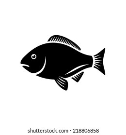 Fish Icon on White Background. Vector Illustration