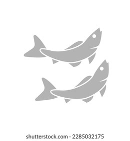 fish icon on a white background, vector illustration