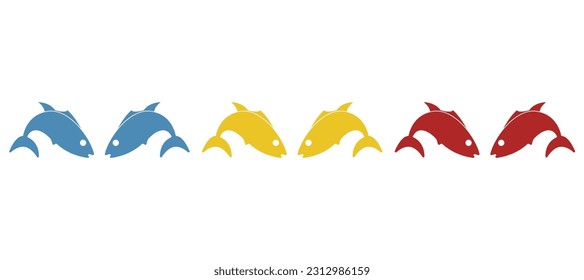 fish icon on a white background, vector illustration