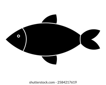 Fish Icon on White Background. Fish icon, Seafood symbol Vector illustration