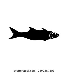Fischsymbol auf weißem Hintergrund für Grafik und Webdesign. Einfaches Vektorzeichen. Internet-Konzeptsymbol für Website-Button oder mobile App