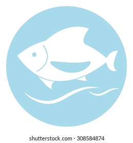 fish icon on white background, vector EPS 10.