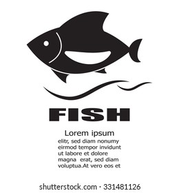  fish icon on white background, vector EPS 10.
