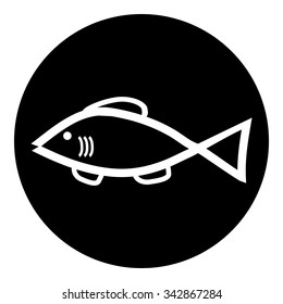 Fish icon on white background. Vector illustration.