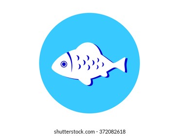 Fish icon on white background  