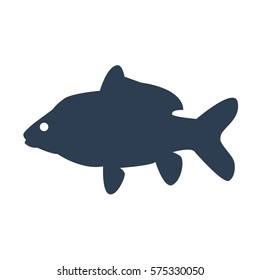 Fish icon on white background. Vector illustration