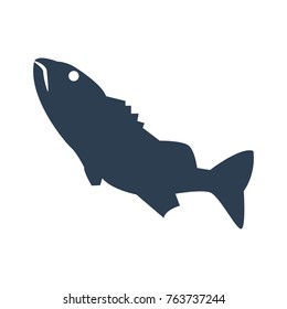 Fish icon on white background. Vector illustration