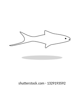 Fish Icon Outline Art Vector