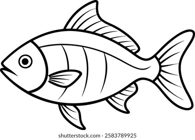 Fish icon. Outline illustration of fish vector icon for web design