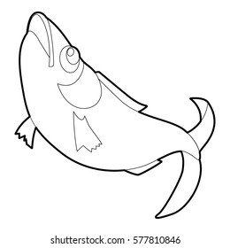 Fish icon. Outline illustration of fish vector icon for web