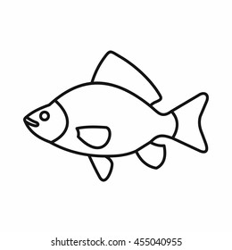 Fish icon in outline style isolated vector illustration