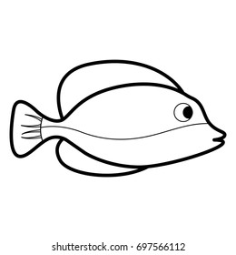 Fish icon in outline style isolated vector illustration