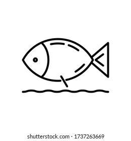 icono de pez con vector de estilo de contorno para su diseño web, logotipo, interfaz de usuario. ilustración