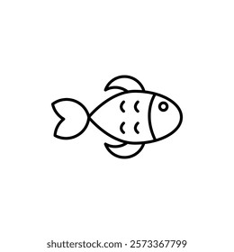 Fish icon Outline thin set