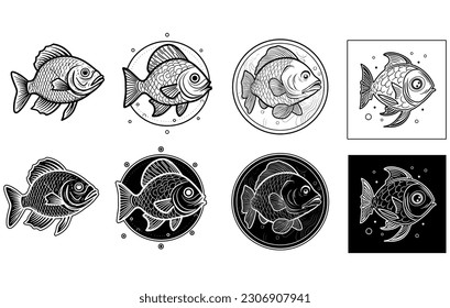 Fish Icon Outline , Fish Icon Vector , Fish Icon illustration, 
