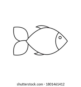 icono de pez sobre fondo blanco, estilo de línea, ilustración vectorial