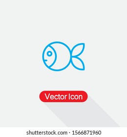 Fish Icon, Puffer Fish Icon Vector Illustration Eps10
