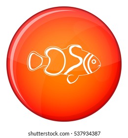 Fish icon in red circle isolated on white background vector illustration